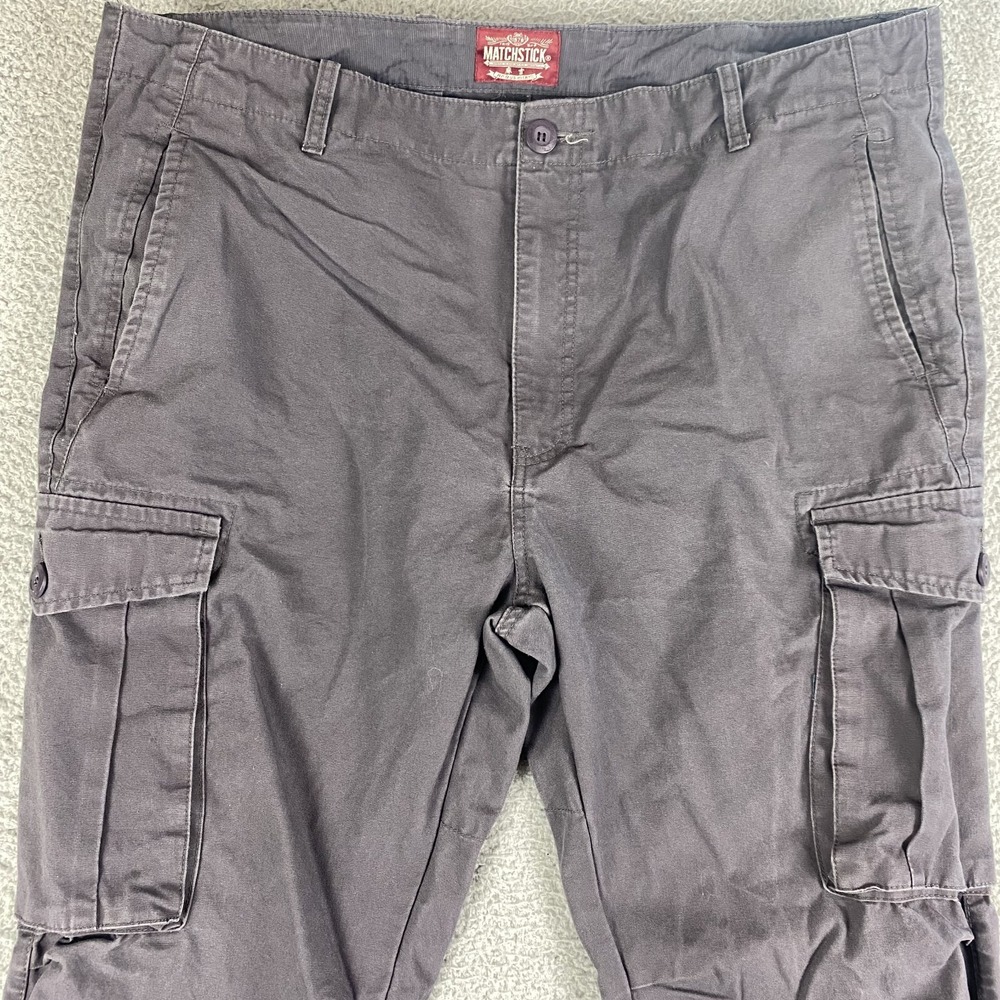 Matchstick Pants Men 40x32 Gray Cargo Straight Tactical Hiking Outdoor Work